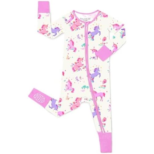 babee Reshinee Viscose Derived from Bamboo Baby Footie Pajamas Convertible Newborn Sleeper for Baby Girl Zipper Onesie 0-24M
