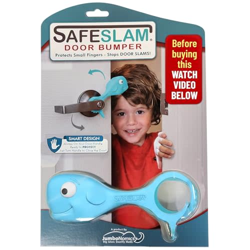 Baby Proofing Door Stopper, Door Pinch Guards Protect Child Fingers & PET Tails. Baby Safety Finger Protectors Prevent Pinch Injuries – Kids and Adults Love Whale Pinch Guard (Blue)