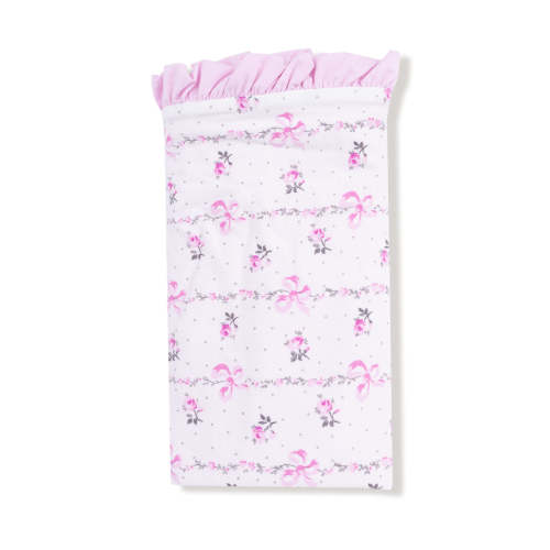 Ruffle Receiving Blanket, Dainty Buds and Bows Stripe