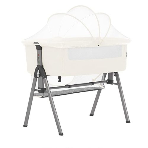 Dream On Me Lotus Bassinet and Bedside Sleeper in Ivory, Lightweight and Portable Baby Bassinet, Adjustable Height Position, Easy to Fold and Carry Travel Bassinet- Carry Bag Included Small