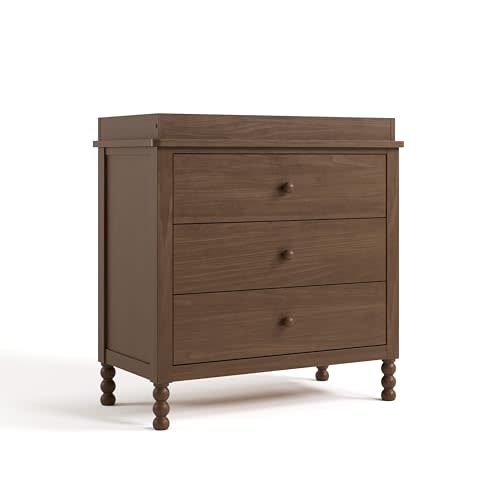 Storkcraft Rio 3 Drawer Chest with Changing Topper (Hazelnut) – GREENGUARD Gold Certified, Premium Wood Dresser for Baby & Kids Bedroom, Safety Interlocking Drawers, Pre-Installed Tracks, Kids Chest