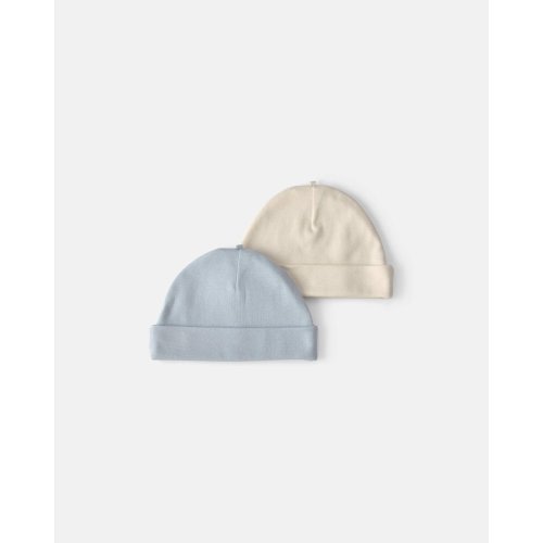 Baby 2-Pack Caps - Blue/Ivory | Carter's