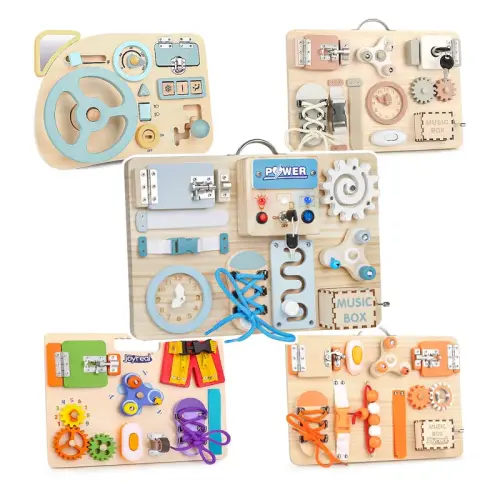 Joyreal Busy Board, Montessori Toy, Wooden Sensory Educational - TikTok Shop