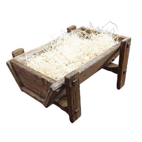 Wooden Cradle for Baby Jesus – Wooden Nativity Manger - Crib Wood