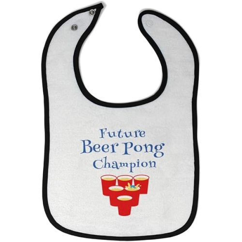 Toddler & Baby Bibs Burp Cloths Sport Future Beer Pong Champion Cotton Baby Items for Baby Girl & Boy White Black Design Only