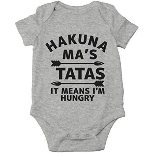 AW Fashions Hakuna Ma's Tatas It Means I'm Hungry Baby Bodysuit Funny Cute Adorable Newborn Romper Clothing