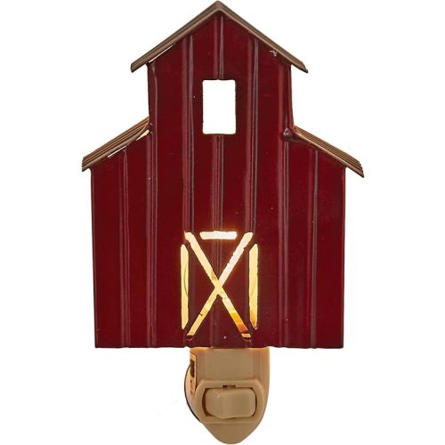Park Designs Barn Night Light, Red Country Metal