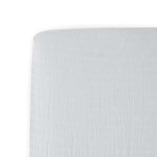Little Unicorn Premium Crib Sheet | Breathable & Super-Soft Muslin Fabric (White)