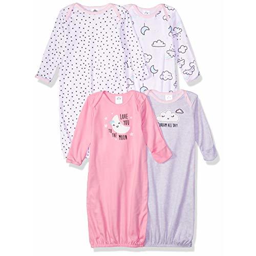Gerber Baby 4-Pack Gown, Clouds, 0-6 Months