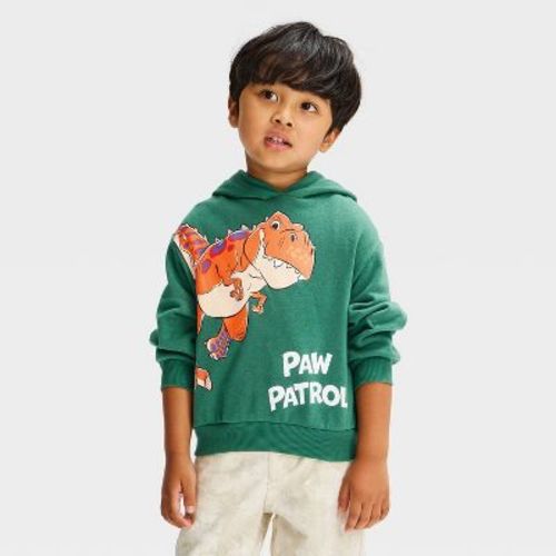 Toddler Boys' Paw Patrol Dino Hooded Graphic Sweatshirt - Green 3T