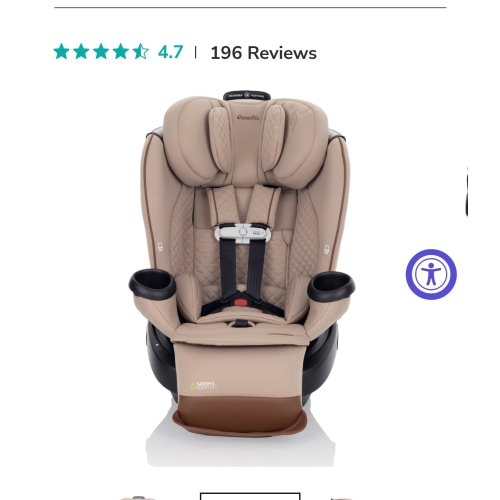 Revolve360 Extend All-in-One Rotating Car Seat with Green & Gentle Fabric