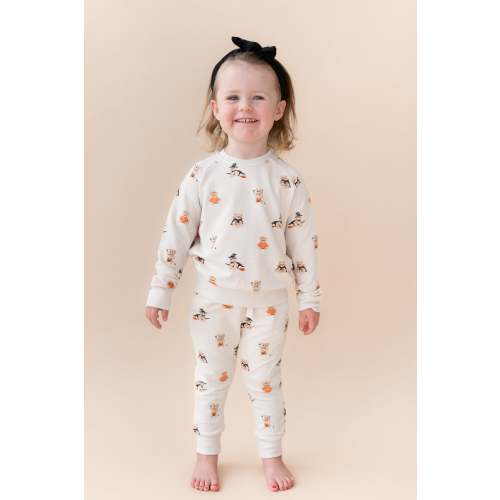 Long Sleeve Jogger Set in Halloween Teddy