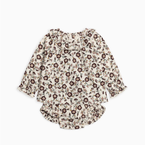 Dorothy Poplin Ruffle Collar Shirt and Bloomer Set