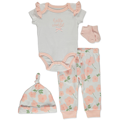 Quiltex Baby Girls' 4-Piece Layette Gift Set