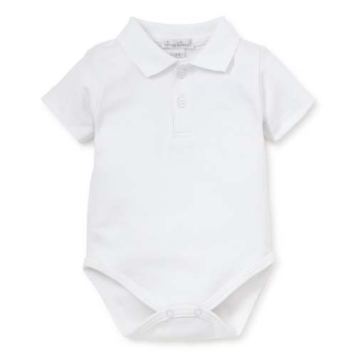 White Kissy Basics S/S Knit Collar Bodysuit