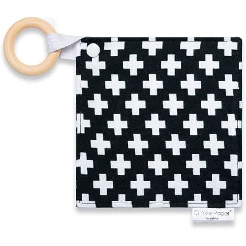 Crinkle Paper for Babies | Eco-Friendly Cotton Sensory & Soother Teether Toy | BPA Free, Organic Beeswax Sealed Wood9