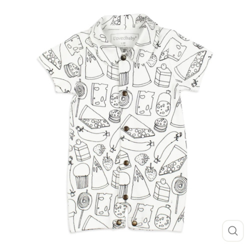 Organic S/Sleeve Romper in Snacks – L'ovedbaby