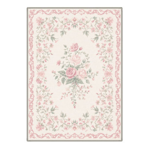 August Grove® Machine Washable Floral Print Ivory / Pink Hallway Runner With Non-Slip Backing | Wayfair