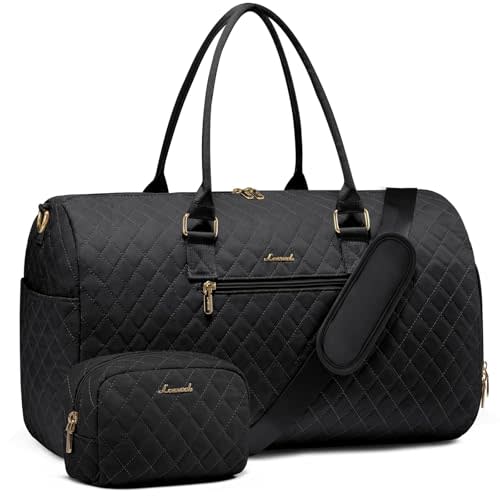 LOVEVOOK Travel Duffle Bag, Weekender Bag for Women with Toiletry Bag, Carry on Overnight Bag with Shoe Compartment, Gym Duffel Bag with Wet Pocket, Mommy Hospital Bags for Labor and Delivery