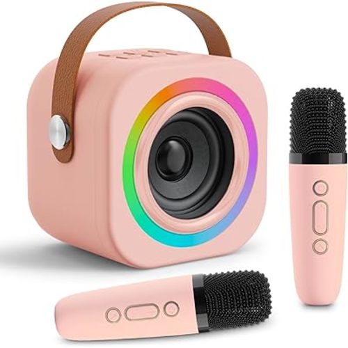Mini Karaoke Machine for Kids with 2 Wireless Mics,TOP Singing Toys Birthday Gifts Ideas for Girls Ages 3,4,5,6,7,8,9,10,11,12+ Years Old,Great Gift Ages Girls,Boys Trend Party