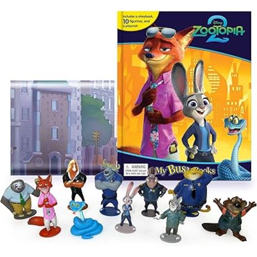 Disney Zootopia 2 My Busy Books - Storybook, 10 figurines, playmat