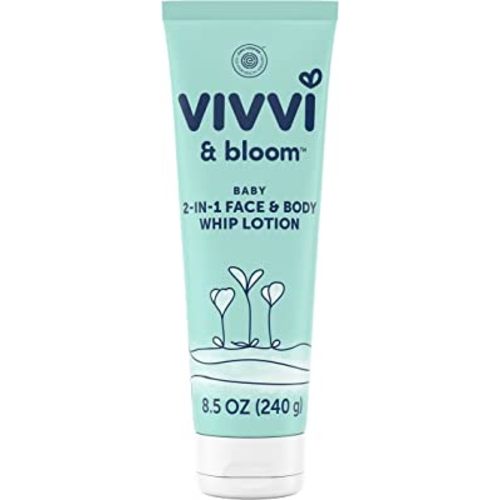 Vivvi & Bloom Gentle 2-in-1 Baby Lotion, Face and Body, for Delicate & Sensitive Baby Skin, Hypoallergenic Lotion Natural Scent, 8.5 oz (Pack of 1)