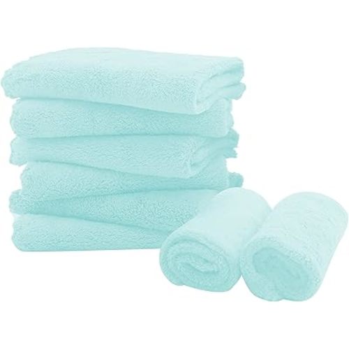 8 Pack Burp Cloths for Baby - 20" by 10" Ultra Absorbent Burping Cloth, Newborn Towel - Milk Spit Up Rags - Burpy Cloths for Unisex, Boy, Girl - Burp Cloths Set (Frozen Blue)