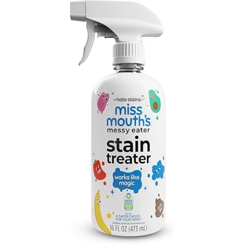 Miss Mouth's Messy Eater Stain Treater Spray - 16oz Stain Remover - Newborn & Baby Essentials - No Dry Cleaning Food, Grease, Coffee Off Laundry, Underwear, Fabric