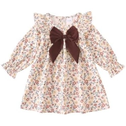 sweetabby Toddler Dress Fall Baby Girl Clothes Long Sleeve Girls Outfits