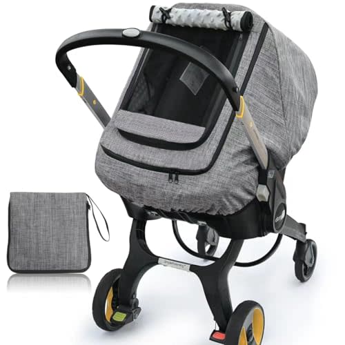Waterproof Baby Car Seat Cover,Cold Weather Carseat Cover for Babies,Infant Car Seat Cover Canopy for Boy Girls,Windproof Car Seat Canopy for Boys & Girls, Keeps Babies Warm and Cozy(Gray Melange)