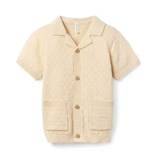 Boy Stone Khaki The Collared Sweater Shirt by Janie and Jack