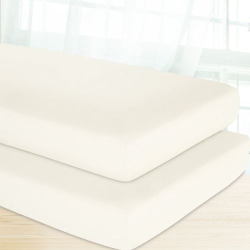 100% Organic Cotton Crib Sheet Set of 2 | Cool Percale Weave | Set of 2 Crib Fitted Sheet by California Design Den