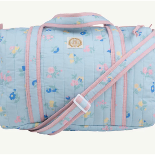 Stewart's Sleepover Tote Little London Flowers Pink Gingham - Kids Overnight Bag