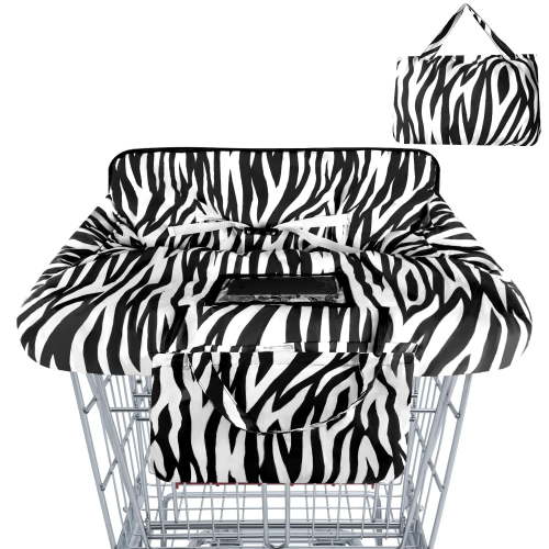 Shopping Cart Cover for Baby 2-in-1 High Chair Cover with Safety Harness Multifunctional Grey Pattern Cart Covers for Babies Soft Padded Grocery Cart Cover for Baby Boy Girl