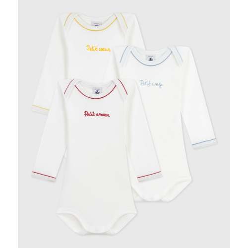 Petit Bateau Baby 3 pack ls bodysuit