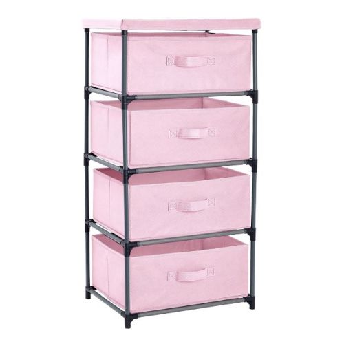 4-Tier Tall Closet Dresser with Drawers - Clothes Organizer and Small Fabric Storage for Bedroom