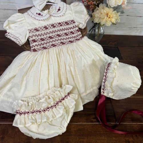 Smocked Embroidery dress- Bishop dress- Formal Dress