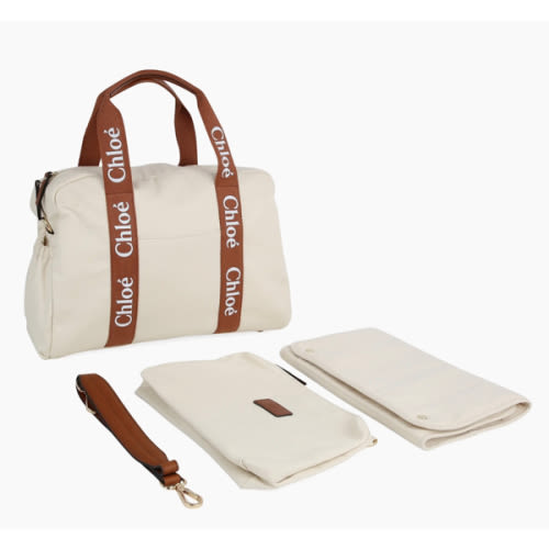 Chloé Logo Cotton & Leather Changing Bag | Saks Fifth Avenue