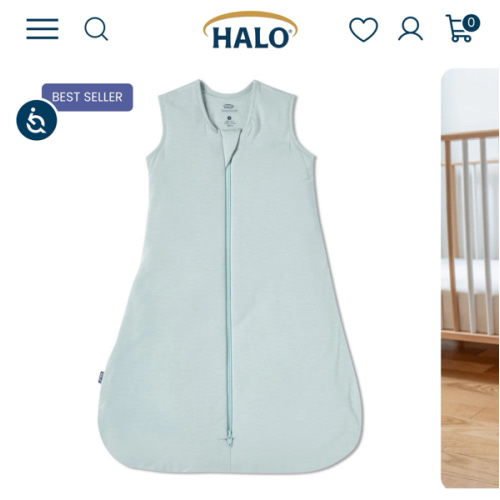 HALO - 1.5 TOG supersoft bamboo wearable blanket, double zipper sleeping bag with weighted feel - green