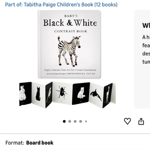 Baby's Black and White Contrast Book: High-Contrast Art for Visual Stimulation at Tummy Time (Tabitha Paige Children's Book Series)
