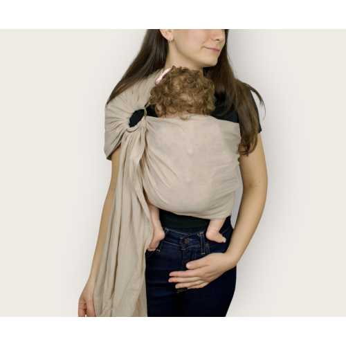 CAYLAN 100% Turkish Cotton Ring Sling Baby Carrier Sand