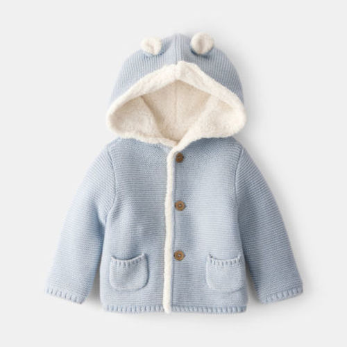 Carter's Baby Boys Hooded Long Sleeve Button Cardigan