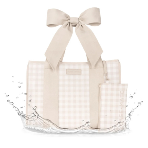 Latte Gingham Jelly Tote - Everyday Waterproof Tote Bag | Case-Mate