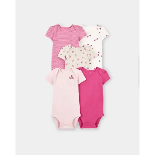 Baby Girl 5-Pack Ladybug Multipack Bodysuits - Pink | Carter's