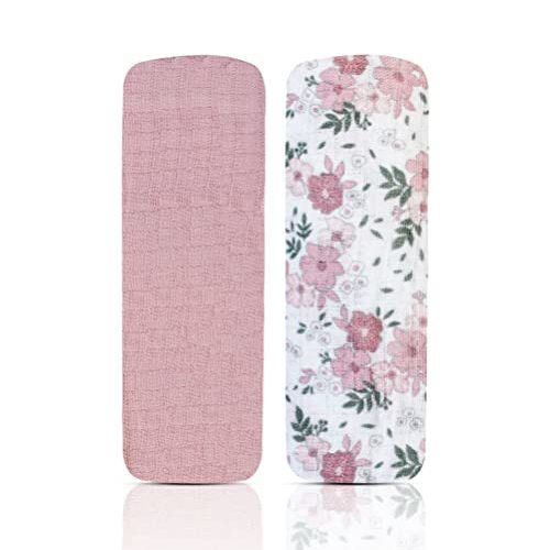 MODERN BABY Muslin Swaddle Blankets Newborn 2 Pack Soft Baby Wraps for Baby Boy 100% Cotton, Antique Daisy