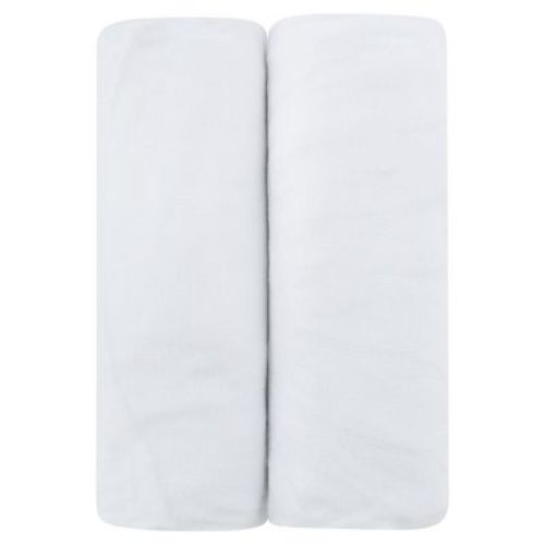 Ely's & Co. Baby Fitted Bassinet Sheet 100% Combed Jersey Cotton Solid White 2 Pack