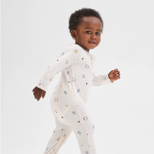 Baby Organic Cotton Print Zip Coverall - Bunny Head | Target Australia
