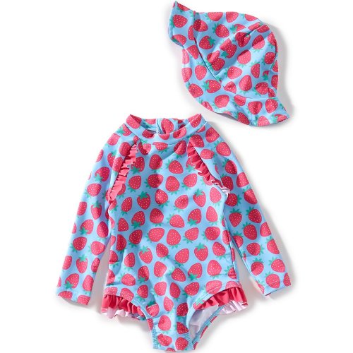 Adventurewear 360 Baby Girls Strawberry Pink Rashguard Swimsuit