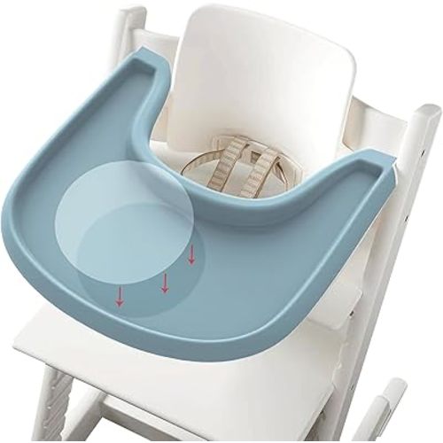 Transparent Stickers to Secure Suction Plates, Bowls, Toys on Grainy or Textured Trays and Surfaces – 6 Pack – Compatible with Stokke Tripp Trapp Tray, Stokke Clikk, Stoke Steps, Bugaboo, Lalo, More