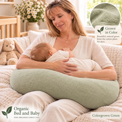 Organic Nursing & Baby Support Pillow GOTS Certified